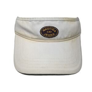 Nautica Co. Jeans Strapback Sun Visor Cap Beige One Size Adjustable Embroidered